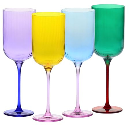 Weingläser 350 ml – 4er Set – Aurora Kollektion – Violett-Blau – Handgefertigt & Farbveredelt – Kristallglas – Elegant & Modern – Geschenk