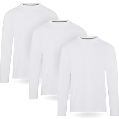 FM London 3-Pack Premium Weight Long Sleeve T Shirt Mens Super Soft Tshirts