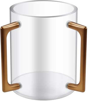 Akfldms Bronze für Jüdische Gebets-Handwaschbecher, Akrylischer Zylindrischer Entwurf mit Metallgriffen für Handwaschzwecke.