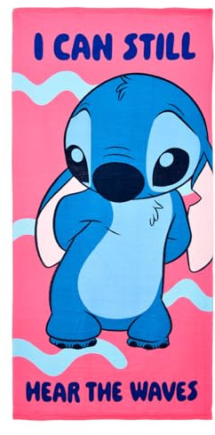 Disney Badetuch 70x140 cm, Kinder Strandtuch Handtuch, leichtes Badehandtuch für Strand Pool Schwimmbad Urlaub (Stitch 1) | leicht & schnelltrocknend · für Strand, Schwimmbad & Urlaub · Geschenk zum Kindergeburtstag · auch zu Ostern & Weihnachten