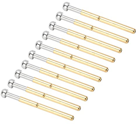 Eujgoov 100 Stück Pogo-Pin-Federtestsonde P156-D, Messingmaterial, 2,36 Mm Rohrdurchmesser, 34 Mm Länge mit Starker Leitfähigkeit für PCB-Tests, Einbrennen von Daten
