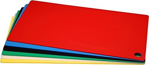 seleXions/ilggro Lot de 4 planches à découper pour planche à découper HACCP 6 couleurs assorties pour 40 x 30 cm Épaisseur 3 mm Utilisable des deux côtés