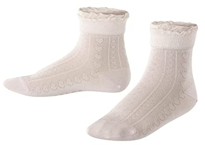 FALKE Unisex Kinder Socken Romantic Net K So Baumwolle einfarbig 1 Paar, Rosa Powder Rose 8902, 23-26