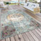 Paco Home In- & Outdoor Teppich Modern Orient Print Terrassen Teppich Türkis, Grösse:80x250 cm