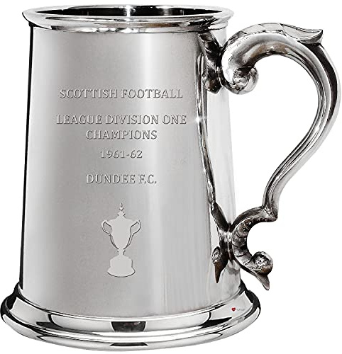 I LUV LTD 1 Pint Tankard for Dundee 1961-62 Division One Champions Pewter Beer Mug Football Fan Trophies Memorabilia Mens Birthday Personalised Gifts