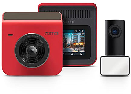 70mai Dashcam A400 + RC09 Dual Dash Camera Front 1440p Rear View Camera 1080p GPS WiFi Red
