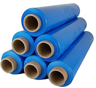 6 Rollen Beste-Folie Stretchfolie 23my 500mm - 2,5kg Palettenfolie Handfolie Wickelfolie (Blau)