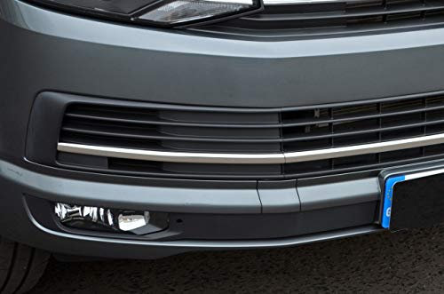 ALVM Parts & Accessories Embellecedores Cromados para Parachoques, 3 Piezas, Compatibles con Volkswagen T6 Transporter (2016+), Acero Inoxidable, Chrome