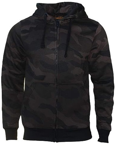 ROCK-IT Apparel® Kapuzenjacke Camouflage Herren Heavy Hoodie Sweatjacke Männer Zipper Hoody Workerhoodie Pullover S-5XL mit Reißverschluss Und Fleece-Innenseite Dark Camo 5XL