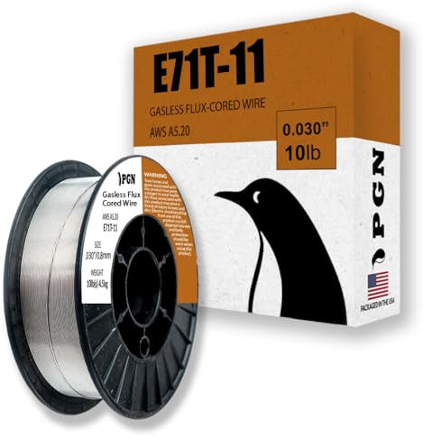 PGN Flux Core Welding Wire - E71T-11 .030 Inch, 10 Pound Spool - Gasless Mild Steel Welding Wire with Low Splatter - For All Position Arc Welding
