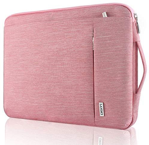 LANDICI Laptop Sleeve Case 11 11.6 12 Inch for Women, 360°Protective Waterproof Tablet Cover Bag with Handle for IPad Pro 12.9, Microsoft Surface Pro 7 8 9 11, Samsung Chromebook, Pink