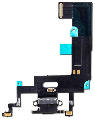 OnlyTech - Connettore di Ricarica di Ricambio per iPhone XR Nero - Tovaglia Interna Con Connettore di Ricarica e Micro