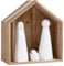 Räder Große Krippe mit 3 Figuren aus Porzellan und einem Haus aus Akazienholz in der Größe 18,5x20,5x9,5cm, 90042
