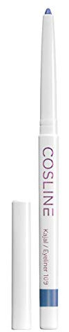 COSLINE Kajal und Eyeliner 109 Jeansblue, Blau, Wasserfester Kajal, Verschmiert nicht, Blauer Lidstrich, Weiches Auftragen, Starke Pigmentierung, Vegan, Made in Germany