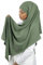 HE700 Damen-Hijab zum Hineinschlüpfen mit Knotenmütze, luxuriöser Medinenseide, grün - vert khaki, One size
