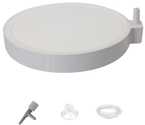 Tashce Aquarium Luftstein Sauerstoff Stein,Air Stone Sauerstoffstein Ultra Silent, Aquarium Sprudler Rund Sauerstoffblasen-Diffusor Luftausströmer für Aquarium, mit Saugnapf und Schlauch