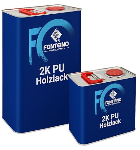 2K PU Holzlack Farblos Glänzend – Parkett- & Treppenlack, Klarlack für Möbel, Tischplatten, schlagfest, abriebfest & für Innen und Außen – 5Kg Lack + 2,5Kg Härter