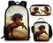 NETILGEN Tier Pferd Rucksack Schultasche Jungen mit Outdoor-Reisen Wandern Picknick Lunch-Tasche, Pferde-Stift-Etui 3pcs Schulset Pferdebücher für Mädchen im Teenageralter