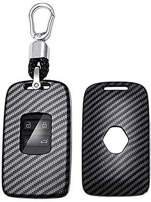 HIBEYO Smart Autoschlüssel ABS Hülle passt für Renault Schutzhülle für Renault Megane Scenic Laguna Captur koleos Clio Schutz Etui Schlüsselhülle Schlüsselbox Schlüsselanhänger-kurzer Schlüsselring