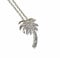 Cubic Zirconia Palm Tree Pendant 925 Sterling Silver Gemstone Handmade Necklace Women, April Birthstone Jewellery