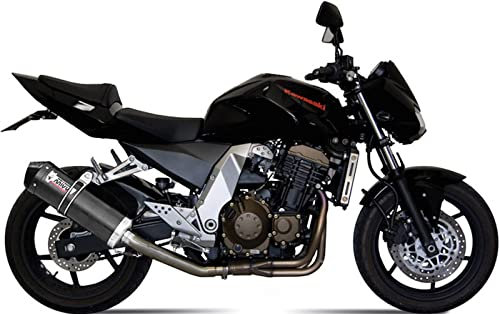 MIVV Pot d'échappement oval carbone compatible avec Kawasaki Z 750 z750 2004 2005 2006