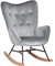 MEUBLE COSY Fauteuil à Bascule Allaitement Rocking Chair Scandinave Chaise Loisir Revêtement en Velours avec Pieds en Bois Massif pour Salon, Chambre, Le balcon, Gris Velours, 68x87x98cm