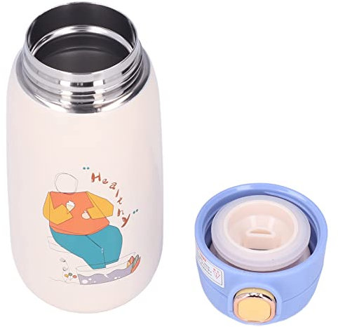 Restokki Kinder Isolierflasche, Wasserflasche, Edelstahl Wasserflasche Kinder Reisen Tragbare Niedliche Cartoon Muster Isolierflasche Geschenk(Blau)