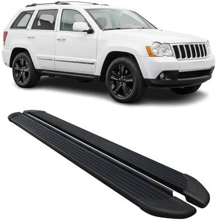 OMAC Trittbretter für Jeep Grand Cherokee 2005-2011 Alu Schwarz | Seitenschweller, fahrzeugspezifische Passform