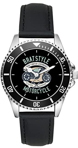 KIESENBERG Herrenuhr Bratstyle Motorrad Retro Fan Armbanduhr Geschenk Analog Quartz Lederarmband Uhr L-21247