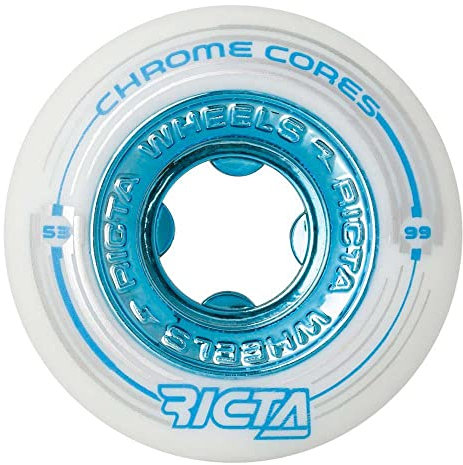 Ricta Skateboard-Rollen, Chromkern, 99a, Weiß, 53 mm