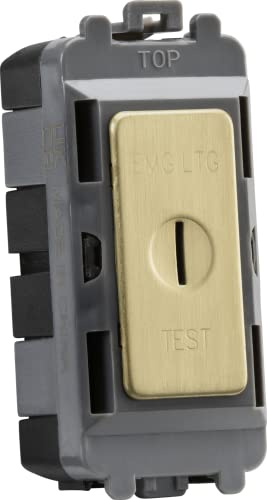 Knightsbridge 20AX 2 way SP key module (marked EMG LTG TEST) - brushed brass