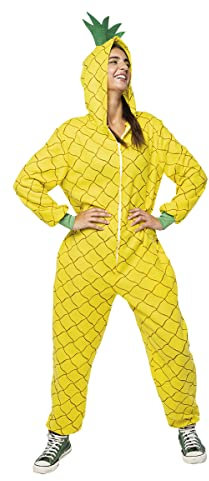 Rubies Ananas-Kostüm für Erwachsene, Unisex, Einheitsgröße, Jumpsuit mit Kapuze, original Halloween, Karneval, Party, Junggesellenabschied, Cosplay und Geburtstag.