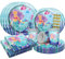 LUKIUP 41 Piezas Sirena Juego de Vajilla Fiesta, Suministros de Fiesta de Sirena, Decoración de cumpleaños de Sirena, para Fiesta de cumpleaños Infantil, Fiesta Temática, Baby Shower