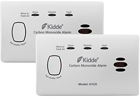 2 Pack Kidde 7CO Carbon Monoxide Alarm 10 Year Life - Certified for Caravans, Boats & Motorhomes