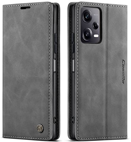 niloucase Kompatibel mit Xiaomi Poco X5 Pro 5G / Redmi Note 12 Pro 5G Hülle Leder,Magnetverschluss Premium PU Leder Flip Case,Standfunktion.-grau