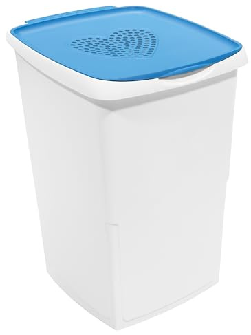 GioStyle Portabiancheria Love | Azzurro | Capacità 45 L | Made in Italy | Decoro Cuore | Realizzato in PP