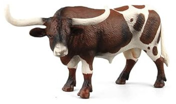 zalati Figure di Animali Giocattolo Scena di Prateria Naturale Costruzione di Animali Selvatici Decorazione per Giocattoli Educativi di Apprendimento per Bambini - Toro Longhorn