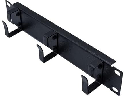 EKIVALAN Panneau passe-câbles 10 , 1U, 3 anneaux, noir