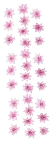 ABOOFAN Stelle Di Natale Artificiali Fiori Rosa Per Albero 30 Pz Addobbi Matrimonio Oro Rosa 15c