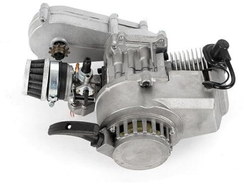 Tenddya 49CC 2-Takt-Motor Mini Dirtbike Motor, Pull Start Pocket-Bike Motor 1.3HP Motor mit luftgekühlt T-förmigen Handabzieher für Mini-Bikes Go Kart ATV