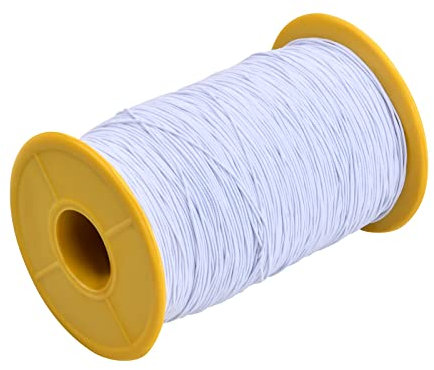 Wisebom Filo elastico, 0,5 mm x 320 m, filo di gomma elasticizzato, per bracciali, collane, gioielli e fai da te (bianco)