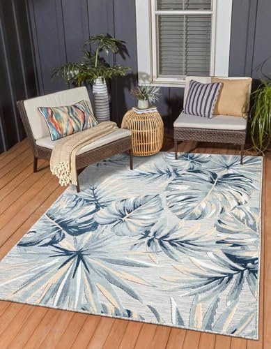 MY-RUG Outdoor Teppich wetterfest 160 x 230 cm, UV beständig & robust für Garten Terrasse, Balkon Küche & Wohnzimmer, kurzflor waschbarer Wohnzimmerteppich, Holly