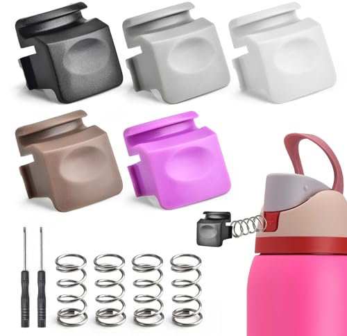 Sankoly 5 Pcs Replacement Button Compatible with Owala FreeSip 19/24/32/40oz,Water Bottle Lid Switch Replacement with Springs and Tiny Screw Driver, 5 Color