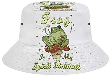 Fischerhut mit Frosch ist mein Geist, Fischerhut für Damen, Herren, Teenager, verstaubar, Sommer-Sonnenhut, Reisen, Outdoor, Schwarz, Schwarz , One size