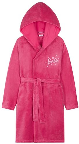 Barbie Pile Accappatoio Bambina con Cappuccio e Tasche - Regalo Ragazza (Rosa,5-6 Anni)