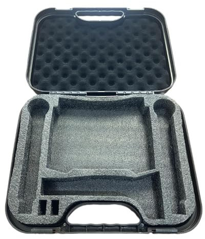 Luwecf Estuche para micrófono, caja de almacenamiento para micrófono, estuche rígido de espuma, maletín profesional a prueba de impactos para micrófono de