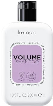 Kemon - Volumen-Shampoo, ideal für dünnes Haar, auf Basis von Soja- und Weizenprotein, reinigt tiefenwirksam ohne zu beschweren, verleiht Fülle, Glanz und Leichtigkeit, 250 ml