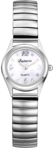 Avaner Uhren Damen Elastisches Armband: Stretch Edelstahlarmband Diamant Armbanduhr Asymmetrisches Zifferblatt Kleine Uhr Mode Damenuhr Analog Quarzuhr für Frauen