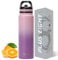 pluseight Sports Water Bottle, 1000ml（32oz） Insulated Water Bottle With Straw, Stainless Steel Water Bottle Wide Mouth for Sports, Gym or Office, BPA-Free Keep Cold 24H Hot 12H (Pink Purple)