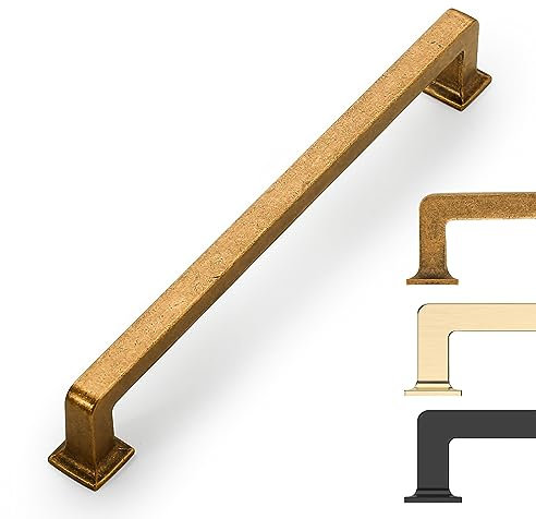 9BUILD 10 Pack Antique Brass Cabinet Handles 160MM Kitchen Cupboard Handles Kitchen Cabinet Handles Zinc Alloy Drawer Handles Kitchen Handles Wardrobe Handles UK0055